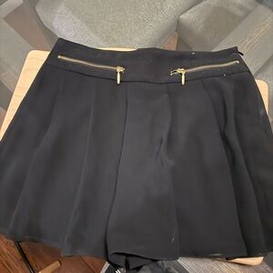 Black Shorts with Gold Zipper Accents